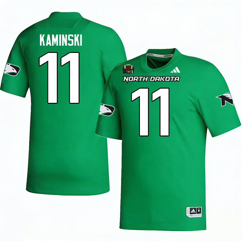 North Dakota Fighting Hawks #11 Jerry Kaminski College Football Jerseys,Uniforms-Green